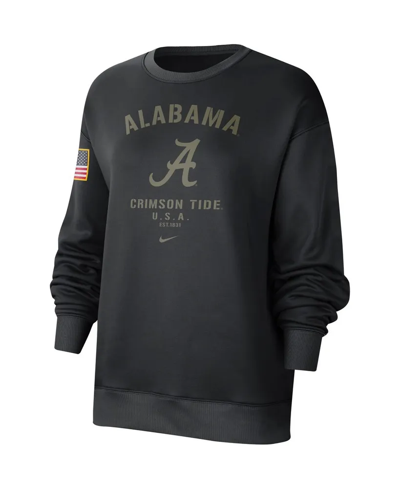 Women's Black Alabama Crimson Tide Military-Inspired Appreciation Therma Performance All-Time Pullover Sweatshirt