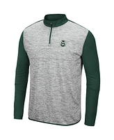 Men's Heathered Gray, Green Colorado State Rams Prospect Quarter-Zip Jacket