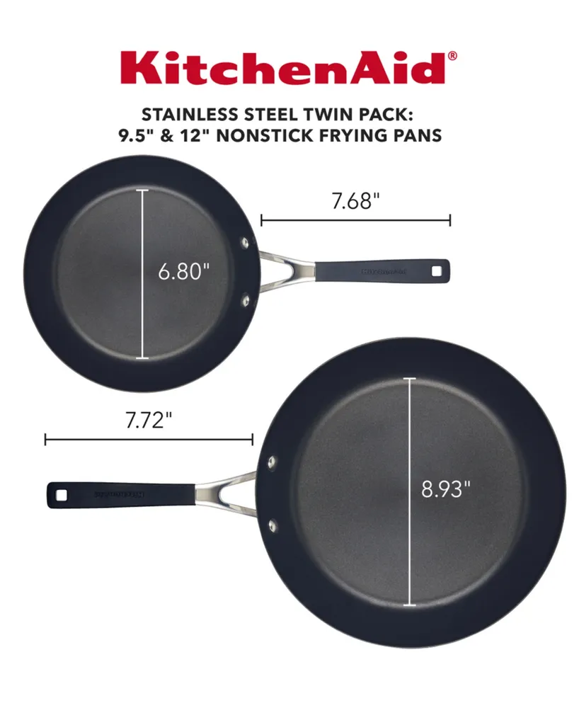 KitchenAid Stainless Steel 2 Piece Nonstick Induction Frying Pan Set