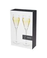 Viski Raye Angled Crystal Prosecco Glasses Set of 2, 8 Oz