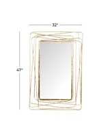 Metal Contemporary Wall Mirror, 47" x 31" - Gold