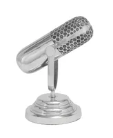 Traditional Microphone Sculpture, 9" x 9" - Silver