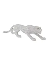 Glam Leopard Sculpture, 11" x 42" - Silver