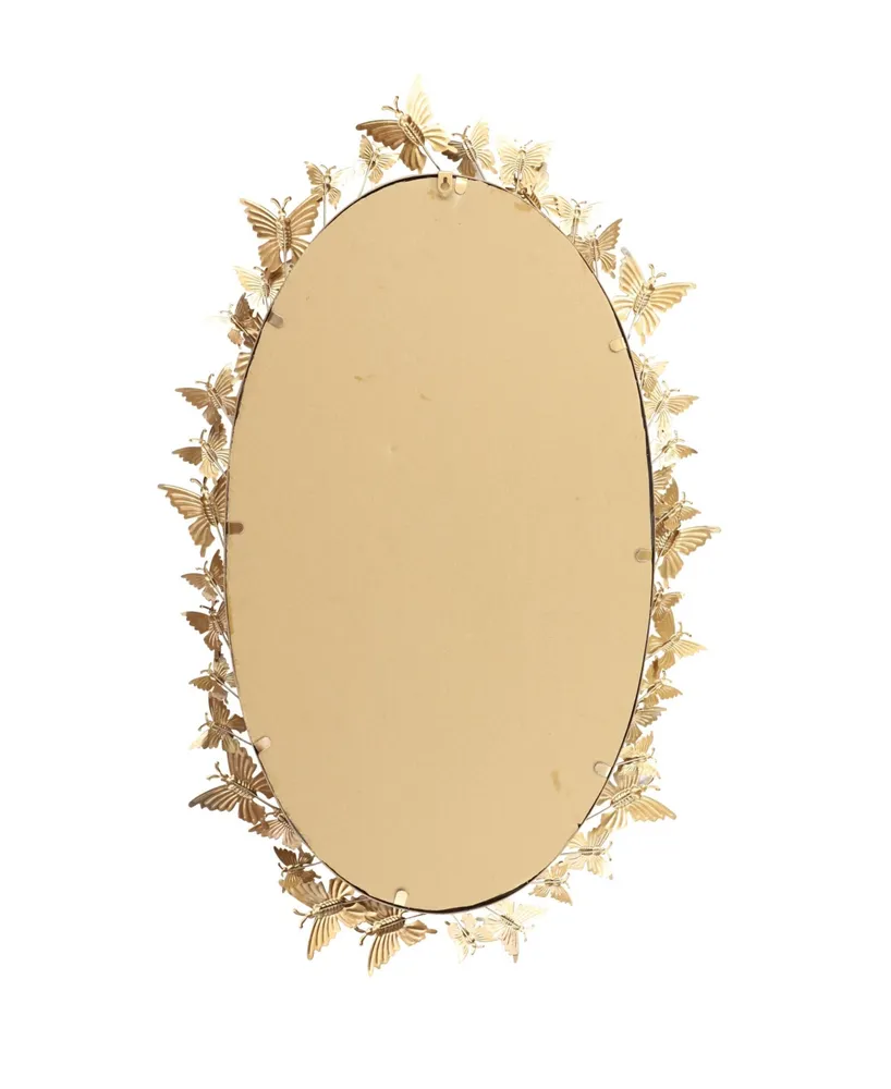 Glam Metal Wall Mirror, 33" x 19" - Gold