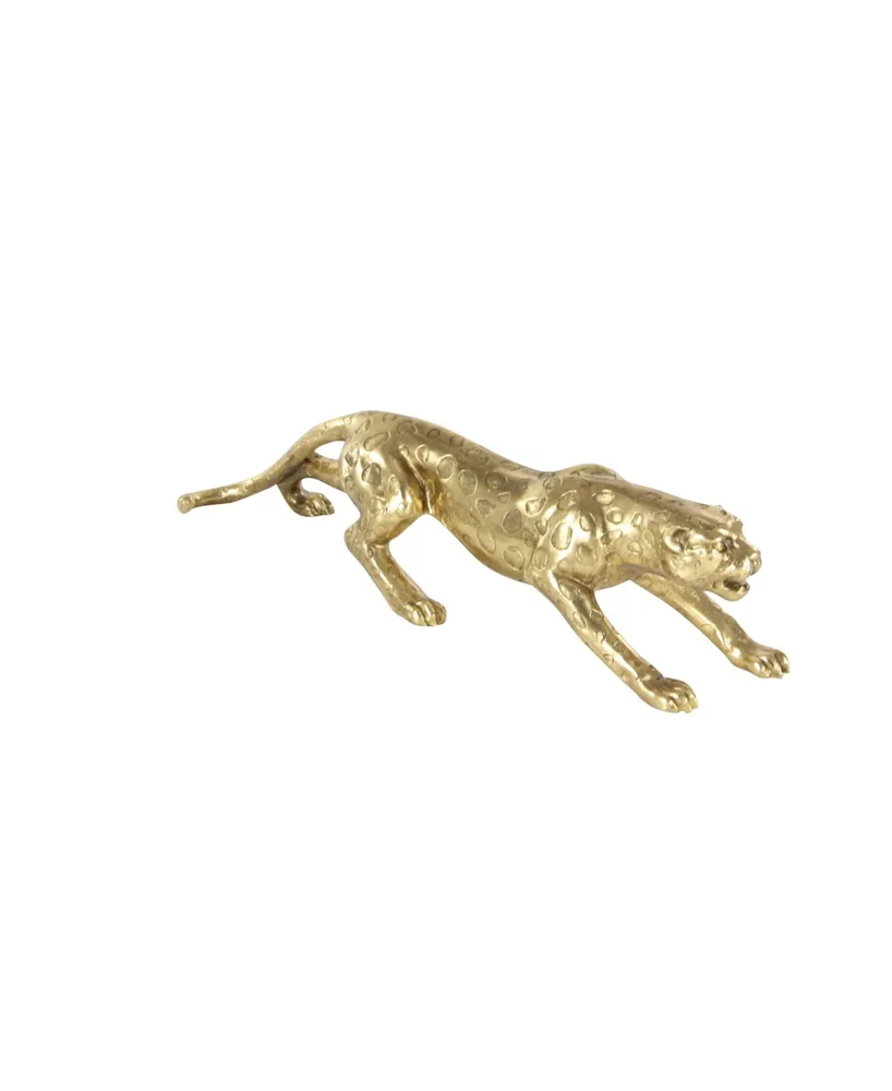 Glam Leopard Sculpture, 8" x 34" - Gold