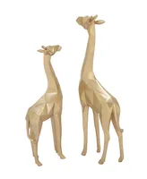 CosmoLiving by Cosmopolitan Modern Giraffe Sculpture, Set of 2 - Gold