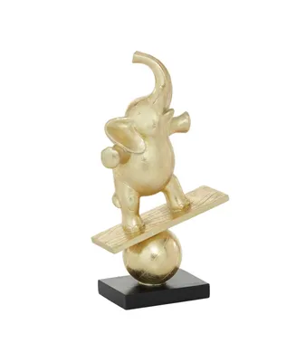 Contemporary Elephant Sculpture, 12" x 7" - Gold