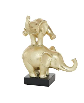 Contemporary Elephant Sculpture, 10" x 8" - Gold