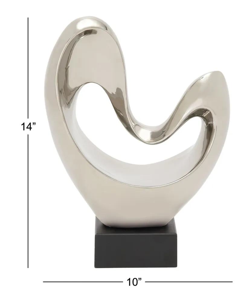 Modern Abstract Sculpture, 14" x 10" - Silver