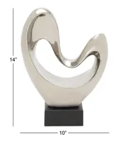 Modern Abstract Sculpture, 14" x 10" - Silver
