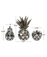 Contemporary Fruit Sculpture, Set of 3 - Silver