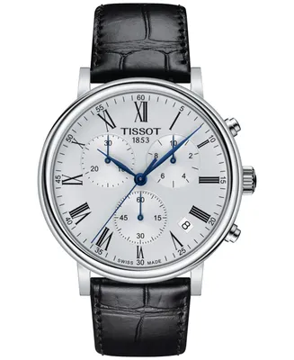 Tissot Men's Carson Premium Chronograph Black Leather Strap Watch 41mm