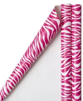 Jam Paper Gift Wrap 50 Square Feet Zebra Print Wrapping Paper Rolls, Pack of 2