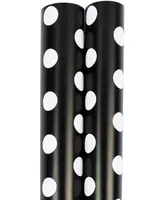 Jam Paper Gift Wrap 50 Square Feet Polka Dot Wrapping Paper Rolls, Pack of 2