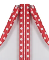 Jam Paper Gift Wrap 50 Square Feet Polka Dot Wrapping Paper Rolls, Pack of 2