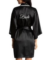 Linea Donatella Bride Satin Wrap Robe, Cami & Tap Shorts Set