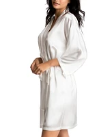 Linea Donatella Bride Satin Wrap Robe, Cami & Tap Shorts Set