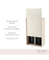 Twine 2-Bottle Wood Wine Box