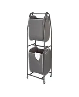 Neatfreak 2-Tier Rolling Vertical Laundry Sorter with Hamper Totes & Everfresh Odor Control