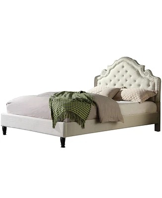 Theresa Modern Tufted with Nailhead Trim Bed