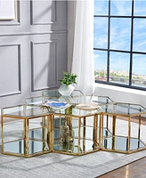 Radha Modular Hexagonal Coffee Table, 24" - Gold