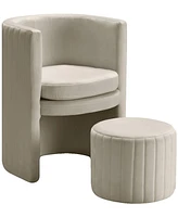 Best Master Seager Round Arm Chair with Ottoman