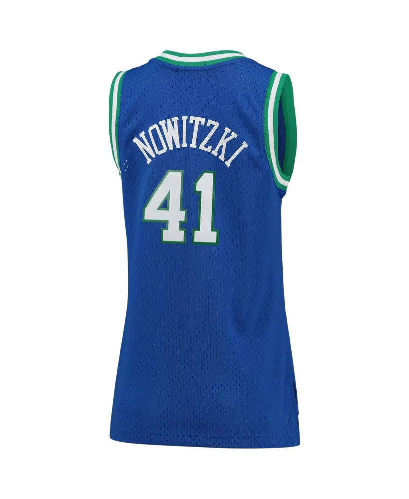 Women's Dirk Nowitzki Blue Dallas Mavericks Hardwood Classics Swingman Jersey