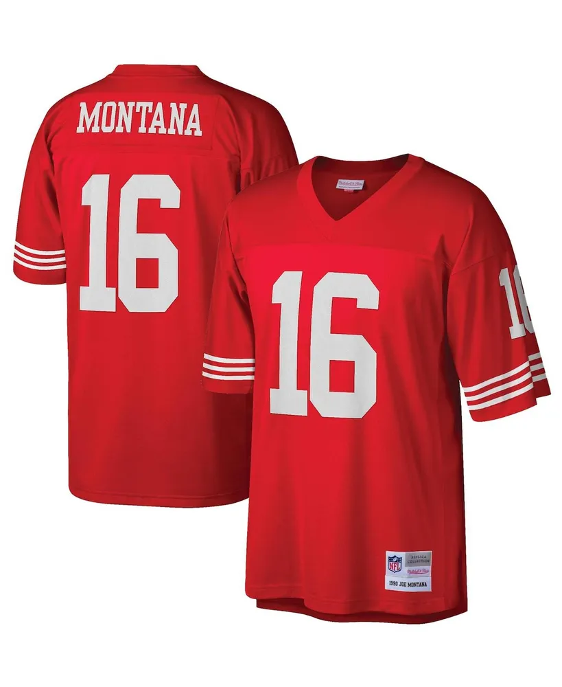 Men's Mitchell & Ness Joe Montana Scarlet San Francisco 49ers 1989 Authentic  Throwback Retired Player Jersey