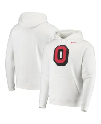 Men's White Ohio State Buckeyes Vintage-Like School Logo Pullover Hoodie