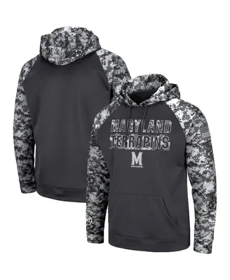 Men's Charcoal Maryland Terrapins Oht Military-Inspired Appreciation Digital Camo Pullover Hoodie