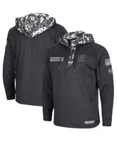 Men's Colosseum Charcoal Wisconsin Badgers Oht Military-Inspired Appreciation Digi Camo Quarter-Zip Hoodie