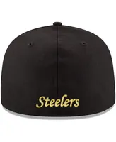 Men's Black Pittsburgh Steelers Omaha Throwback 59FIFTY Fitted Hat