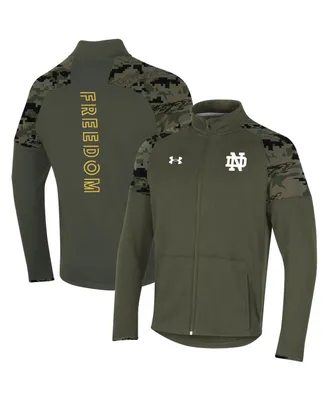 Men's Olive Notre Dame Fighting Irish Freedom Full-Zip Fleece Jacket