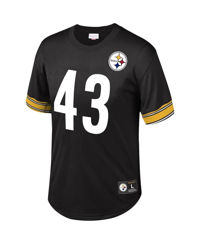 Men's Troy Polamalu Black Pittsburgh Steelers Retired Player Name and Number Mesh Top