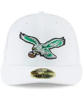 Men's White Philadelphia Eagles Throwback Logo Omaha Low Profile 59FIFTY Fitted Hat