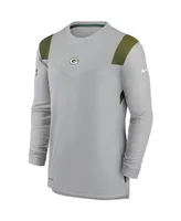 Men's Gray Green Bay Packers Sideline Player Uv Performance Long Sleeve T-shirt