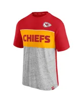 Men's Red, Heathered Gray Kansas City Chiefs Colorblock T-shirt