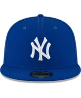 Men's Royal New York Yankees Logo White 59FIFTY Fitted Hat