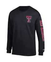 Men's Black Texas Tech Red Raiders Team Stack Long Sleeve T-shirt