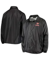 Men's Black Tampa Bay Buccaneers Coaches Classic Raglan Full-Snap Windbreaker Jacket