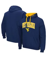 Men's Colosseum Navy West Virginia Mountaineers Big and Tall Arch & Logo 2.0 Pullover Hoodie