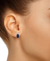 Sapphire (1-3/8 ct. t.w.) & Diamond (1/8 Crown Stud Earrings 14k Gold or White