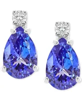 Tanzanite (3/4 ct. t.w.) & Diamond Accent Stud Earrings in 14k White Gold