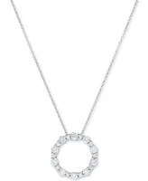 Diamond Circle 18" Pendant Necklace (1 ct. t.w.) in 14k White Gold