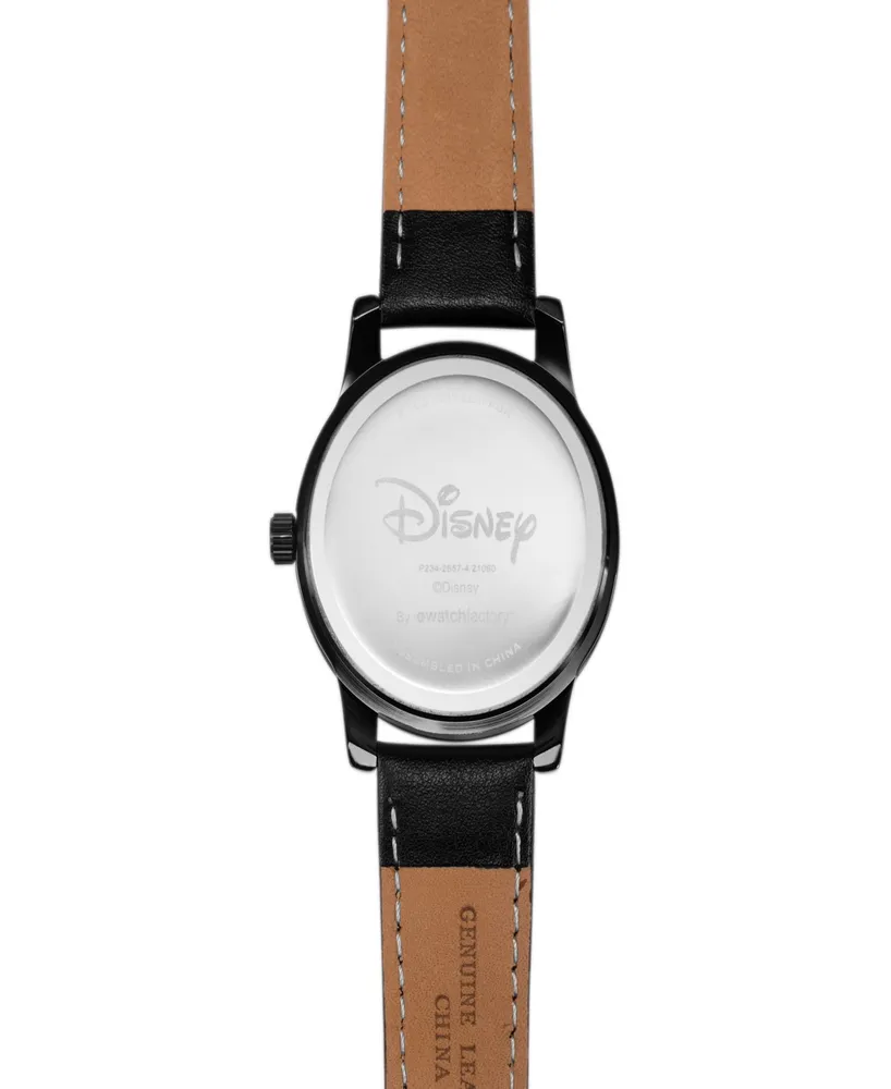 ewatchfactory Women's Disney Cruella Alloy Black Leather Strap Watch 38mm
