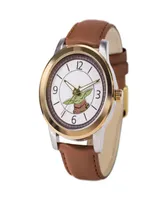 ewatchfactory Women's Disney Star Wars Child, the Alloy Brown Leather Strap Watch 38mm