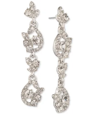 Givenchy Crystal Cluster Linear Drop Earrings
