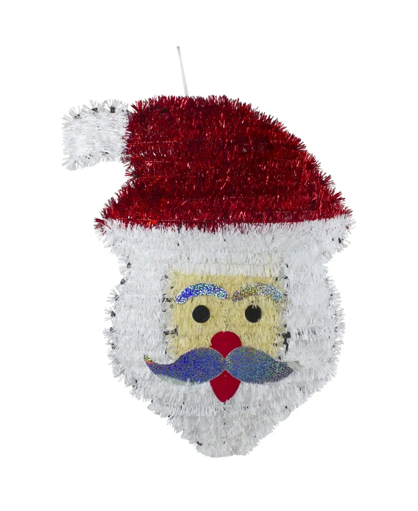 19" Tinsel Santa Claus Christmas Window Decoration