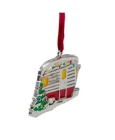3.5" Camper with European Crystals Christmas Ornament - Silver