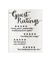 Stupell Industries Five Star Bathroom Funny Word Black and White Wood Textured Design Wall Plaque Art, 10" x 15" - Multi